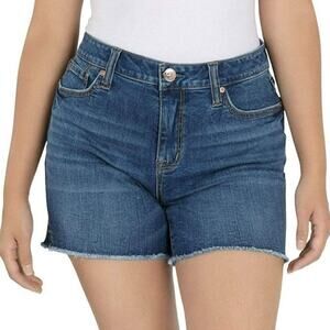 Seven7 The Weekend Short Boyfriend Fit Frayed Hem High Rise Jean Shorts Size 8